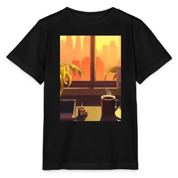 Fenster Kaffee Sonne - Stanley/Stella Kinder T-Shirt MINI CREATOR  - Schwarz - Vorne - Mikhail (115cm)