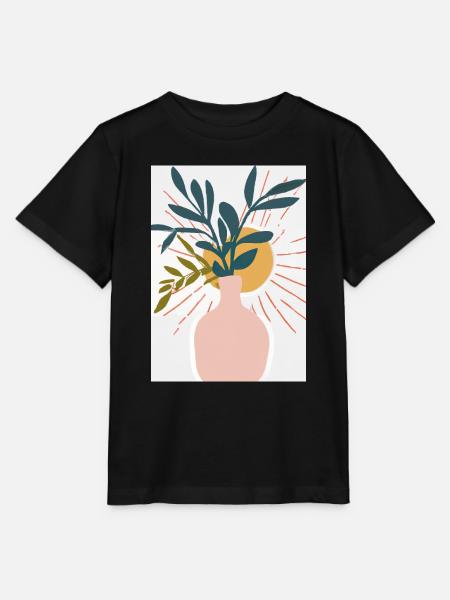 Florale Blumenformen - Stanley/Stella Kinder T-Shirt MINI CREATOR - Schwarz
