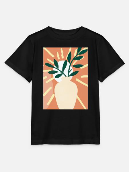 Florale Blumenformen - Stanley/Stella Kinder T-Shirt MINI CREATOR - Schwarz