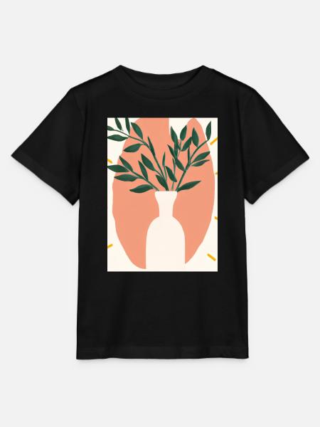 Florale Blumenformen - Stanley/Stella Kinder T-Shirt MINI CREATOR - Schwarz