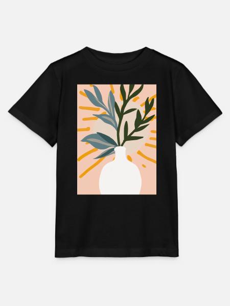 Florale Blumenformen - Stanley/Stella Kinder T-Shirt MINI CREATOR - Schwarz
