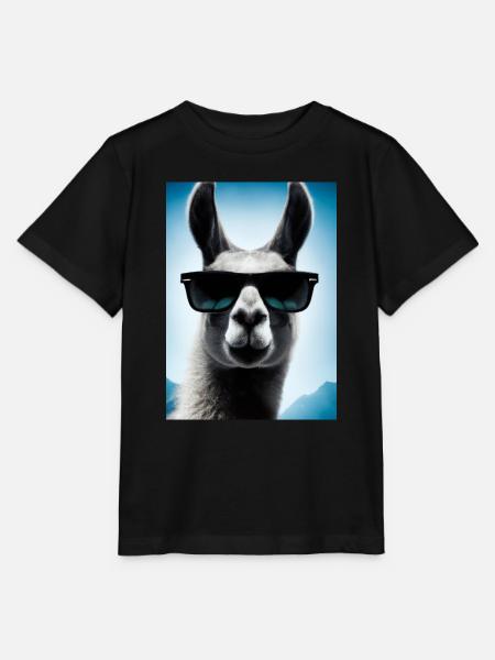 Lama mit Sonnenbrille - Stanley/Stella Kinder T-Shirt MINI CREATOR - Schwarz