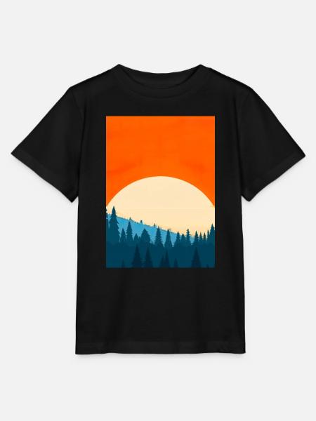 Orange Sonnenuntergang - Stanley/Stella Kinder T-Shirt MINI CREATOR - Schwarz