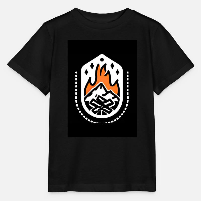 Camping Feuer - Stanley/Stella Kinder T-Shirt MINI CREATOR  - Schwarz