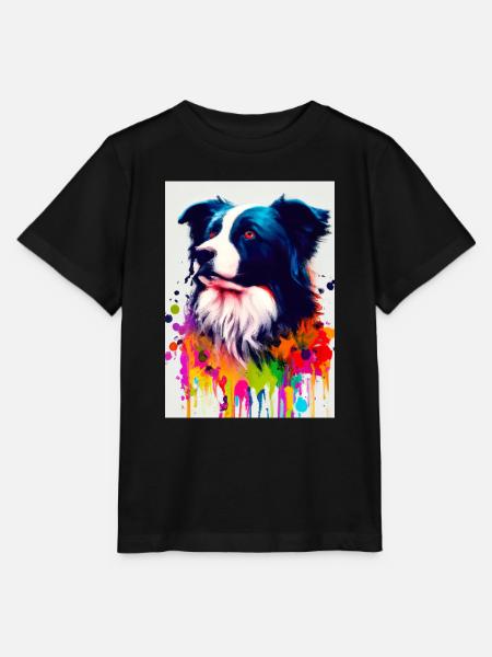 Bunter Border Collie - Stanley/Stella Kinder T-Shirt MINI CREATOR - Schwarz