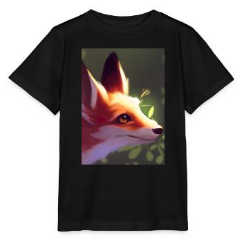 Niedliche Fuchs-Malerei - Stanley/Stella Kinder T-Shirt MINI CREATOR  - Schwarz - Vorne - Mikhail (115cm)