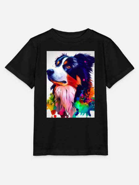 Bunter Border Collie - Stanley/Stella Kinder T-Shirt MINI CREATOR  - Schwarz