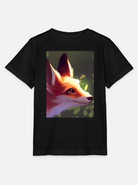 Niedliche Fuchs-Malerei - Stanley/Stella Kinder T-Shirt MINI CREATOR - Schwarz