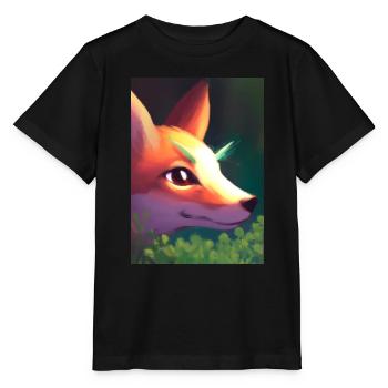 Niedliche Fuchs-Malerei - Stanley/Stella Kinder T-Shirt MINI CREATOR  - Schwarz - Vorne - Mikhail (115cm)