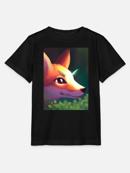 Niedliche Fuchs-Malerei - Stanley/Stella Kinder T-Shirt MINI CREATOR  - Schwarz