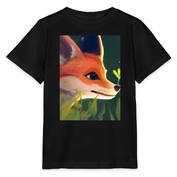 Niedliche Fuchs-Malerei - Stanley/Stella Kinder T-Shirt MINI CREATOR  - Schwarz - Vorne - Mikhail (115cm)