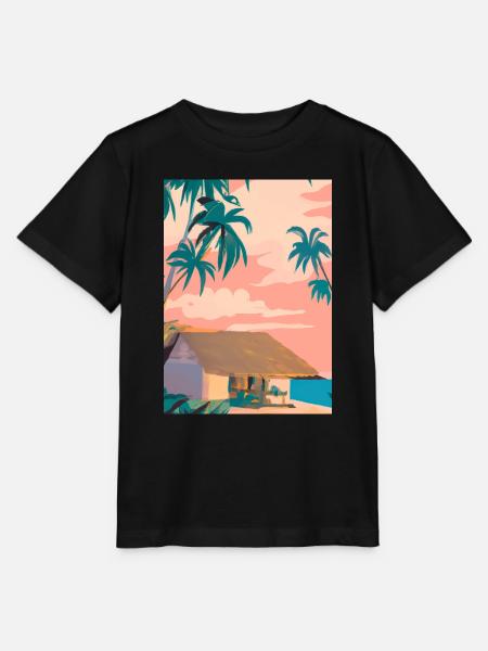 Hawaii Malerei - Stanley/Stella Kinder T-Shirt MINI CREATOR  - Schwarz