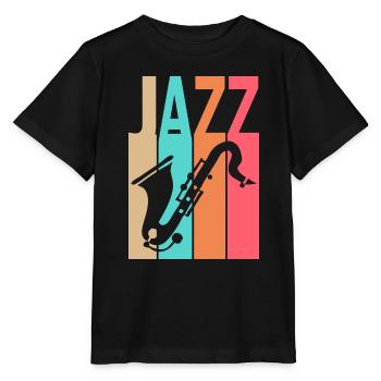 Jazzmusik - Saxophonist - Stanley/Stella Kinder T-Shirt MINI CREATOR  - Schwarz - Vorne - Mikhail (115cm)