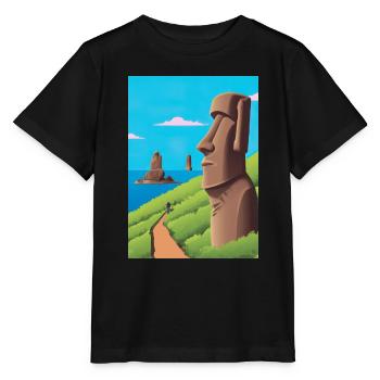 Monumentale Moai-Statuen - Stanley/Stella Kinder T-Shirt MINI CREATOR  - Schwarz - Vorne - Mikhail (115cm)