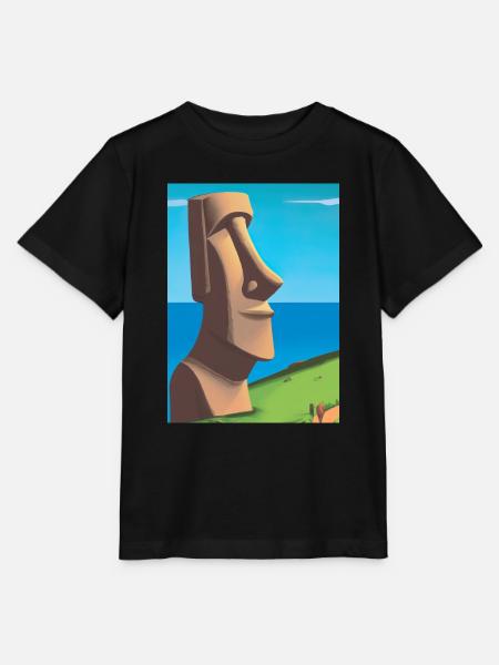 Monumentale Moai-Statuen - Stanley/Stella Kinder T-Shirt MINI CREATOR  - Schwarz