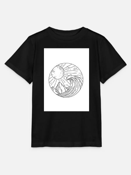 Welle und Sonne - Stanley/Stella Kinder T-Shirt MINI CREATOR  - Schwarz