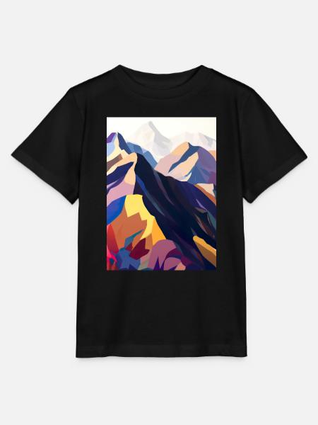 Bunte Berge - Stanley/Stella Kinder T-Shirt MINI CREATOR - Schwarz