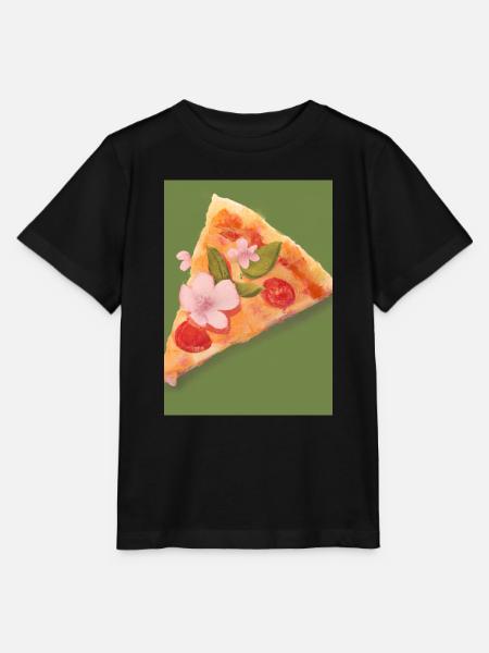 Blümchen-Pizza - Stanley/Stella Kinder T-Shirt MINI CREATOR  - Schwarz