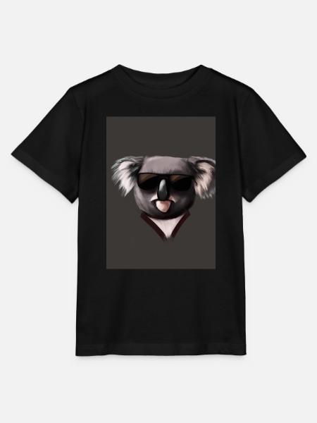 Koala mit Sonnenbrille - Stanley/Stella Kinder T-Shirt MINI CREATOR  - Schwarz