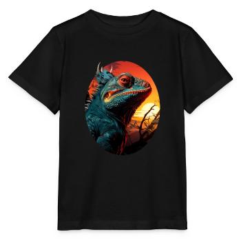 Caméléon - T-shirt bio MINI CREATOR Stanley/Stella Enfant - noir - Devant - Mikhail (115cm)
