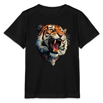 Tigre - T-shirt bio MINI CREATOR Stanley/Stella Enfant - noir - Devant - Mikhail (115cm)