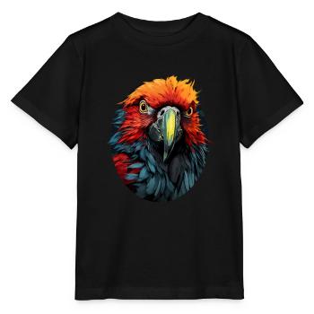 Perroquet - T-shirt bio MINI CREATOR Stanley/Stella Enfant - noir - Devant - Mikhail (115cm)
