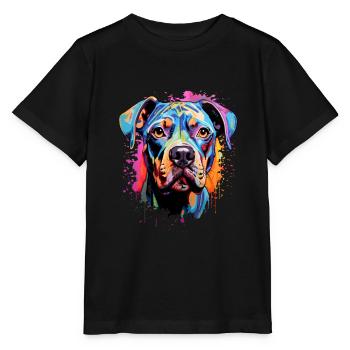 Boxer coloré - T-shirt bio MINI CREATOR Stanley/Stella Enfant - noir - Devant - Mikhail (115cm)
