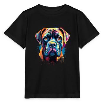 Bullmastiff coloré - T-shirt bio MINI CREATOR Stanley/Stella Enfant - noir - Devant - Mikhail (115cm)