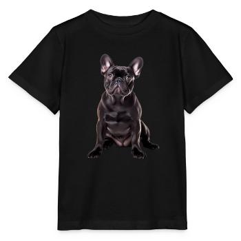 Bouledogue français - T-shirt bio MINI CREATOR Stanley/Stella Enfant - noir - Devant - Mikhail (115cm)