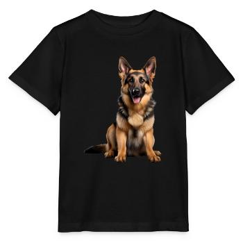Berger allemand - T-shirt bio MINI CREATOR Stanley/Stella Enfant - noir - Devant - Mikhail (115cm)