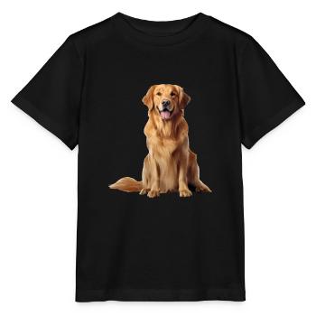 Golden Retriever - Stanley/Stella MINI CREATOR Kids’ T-Shirt - black - Front - Mikhail (115cm)