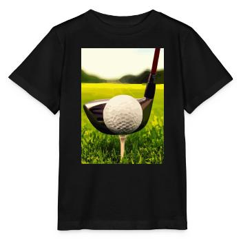 Golfball Abschlag - Stanley/Stella Kinder T-Shirt MINI CREATOR  - Schwarz - Vorne - Mikhail (115cm)