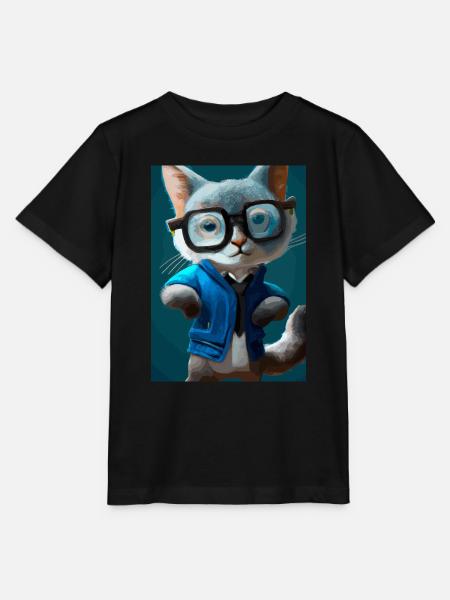 Nerd-Katze - Stanley/Stella Kinder T-Shirt MINI CREATOR - Schwarz