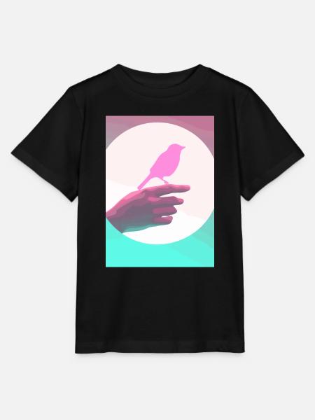 Retro-Vogel - Stanley/Stella Kinder T-Shirt MINI CREATOR - Schwarz