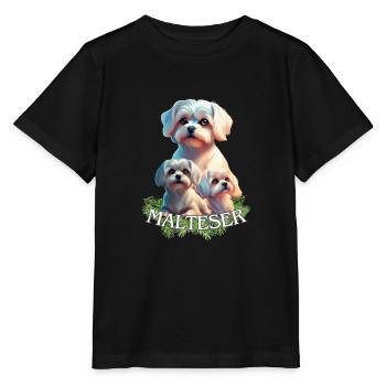 Chiens maltais - Groupe de chiens maltais - T-shirt bio MINI CREATOR Stanley/Stella Enfant - noir - Devant - Mikhail (115cm)