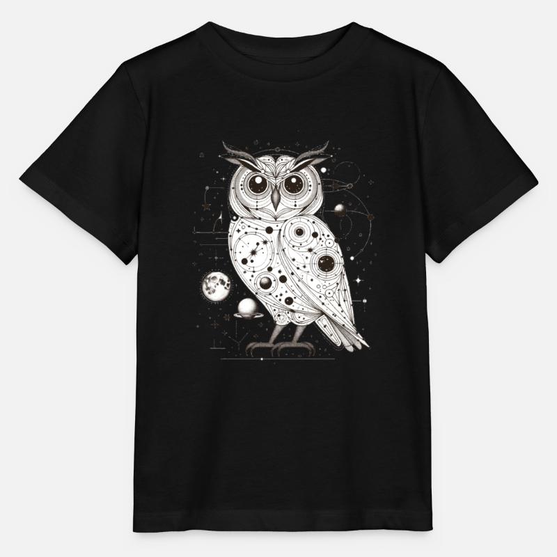 Hibou dans l’espace | L’espace extra-atmosphérique dans Owl - T-shirt bio MINI CREATOR Stanley/Stella Enfant - noir