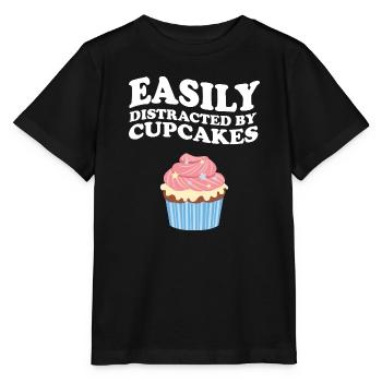 Facilement distrait par les cupcakes - T-shirt bio MINI CREATOR Stanley/Stella Enfant - noir - Devant - Mikhail (115cm)