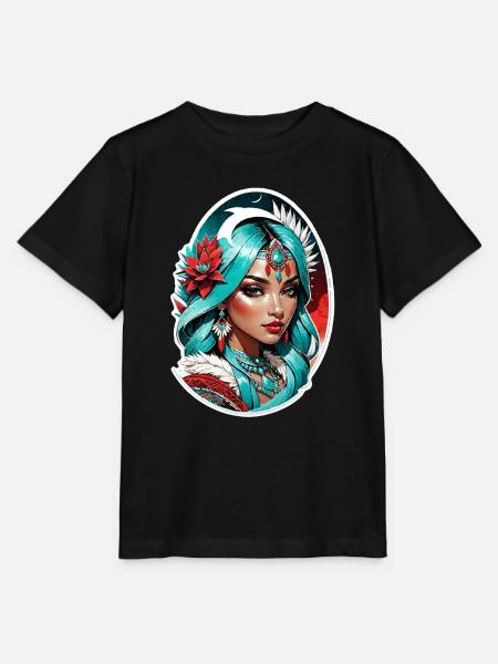 Indische Prinzessin - Aztek - Stanley/Stella Kinder T-Shirt MINI CREATOR - Schwarz