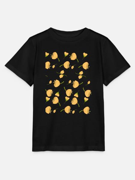 Blumen Muster - Stanley/Stella Kinder T-Shirt MINI CREATOR  - Schwarz