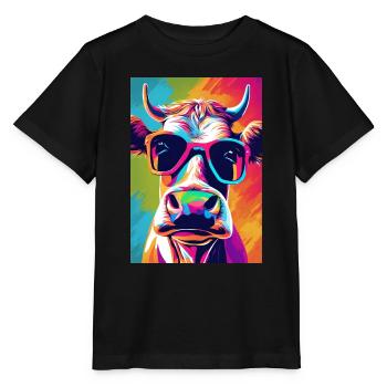 Vache à lunettes - T-shirt bio MINI CREATOR Stanley/Stella Enfant - noir - Devant - Mikhail (115cm)