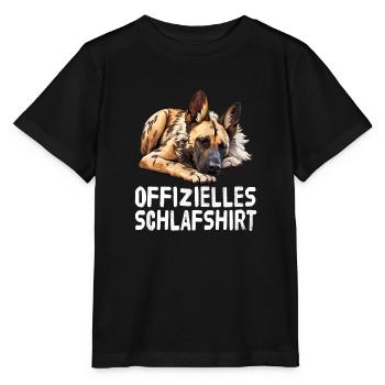 Official Sleep Shirt African Wild Dog - Stanley/Stella MINI CREATOR Kids’ T-Shirt - black - Front - Mikhail (115cm)