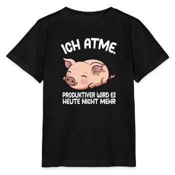 Je respire le cochon - T-shirt bio MINI CREATOR Stanley/Stella Enfant - noir - Devant - Mikhail (115cm)