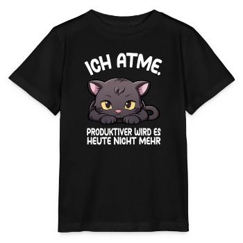 Je respire la panthère - T-shirt bio MINI CREATOR Stanley/Stella Enfant - noir - Devant - Mikhail (115cm)