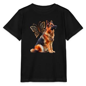 German Shepherd - Stanley/Stella MINI CREATOR Kids’ T-Shirt - black - Front - Mikhail (115cm)
