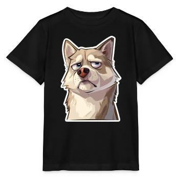 Grumpy the Husky - Stanley/Stella MINI CREATOR Kids’ T-Shirt - black - Front - Mikhail (115cm)