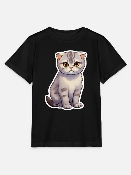 Scottish Fold Katze süß - Stanley/Stella Kinder T-Shirt MINI CREATOR - Schwarz
