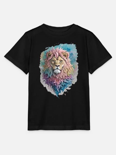 Löwe Wasserfarbe - Stanley/Stella Kinder T-Shirt MINI CREATOR  - Schwarz