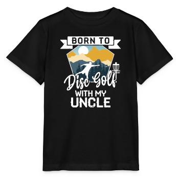 Né pour jouer au disc golf avec mon oncle - T-shirt bio MINI CREATOR Stanley/Stella Enfant - noir - Devant - Mikhail (115cm)