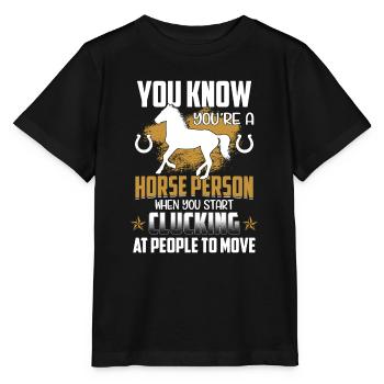 Vous savez que vous êtes une personne de cheval - T-shirt bio MINI CREATOR Stanley/Stella Enfant - noir - Devant - Mikhail (115cm)