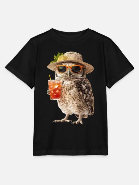 Eule - Stanley/Stella Kinder T-Shirt MINI CREATOR - Schwarz